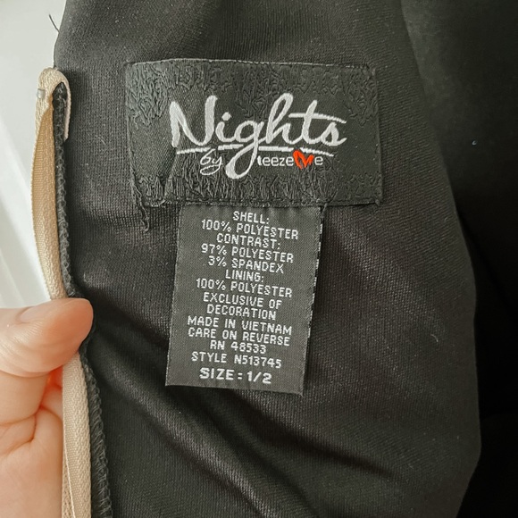 Gold and Black Homecoming Halter Dress Size 1/2 with Silver Jewels and Pockets - Picture 8 of 9